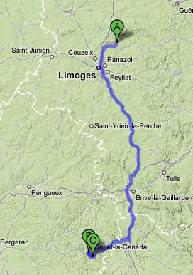 Karte Ambazac Dordogne